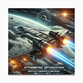 Atmospheric Optimization Fighter Ship Converted Canvas Print