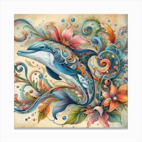 Colorful Dolphin 3 Canvas Print