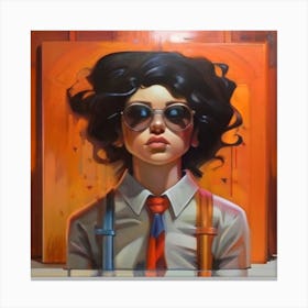 'The Girl With Glasses' Canvas Print