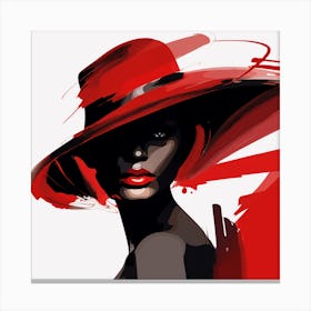 Black Woman In Red Hat 3 Canvas Print