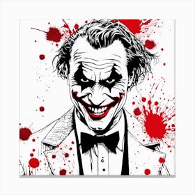 The Joker Portrait Ink Painting (6) Canvas Print