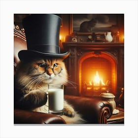 Cat In Top Hat 4 Canvas Print