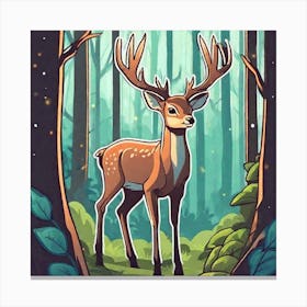Deer In The Forest 112 Canvas Print