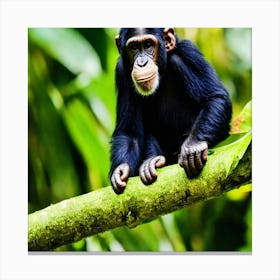 Chimpanzee In The Rainforest Canvas Print