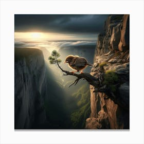 Bird On A Cliff Canvas Print