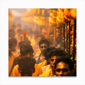 Hindu Festival In Varanasi Canvas Print