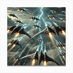 Dragon Claw Interceptors Swarm Coordination Canvas Print