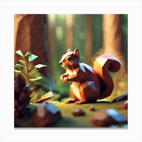 3d Illustration Of A Squirrel Canvas Print