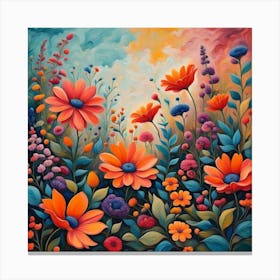 Flowers In The Garden Canvas Print