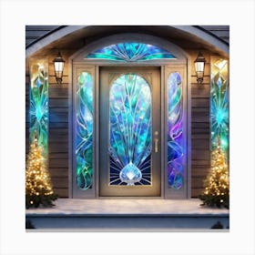 Front Door With Stained Glass Canvas Print