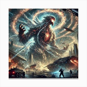 A Dramatic Sci Fi Scene Depicting Raw Chaos Canvas Print