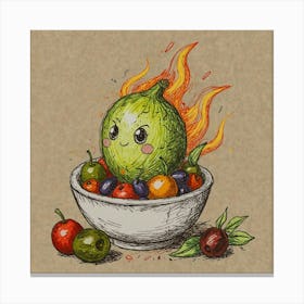 Flaming Fruit Canvas Print