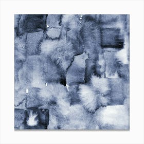 Indigo Blue Watercolor Abstract Canvas Print