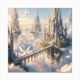 Fantasy City paintings art print Canvas Print