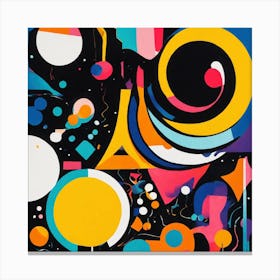 Abstract Painting , Slick Abstract Shapes in Vivid Colors – A Contemporary Wall Art Collection Canvas Print