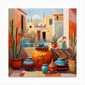Cactus Pots 1 Canvas Print