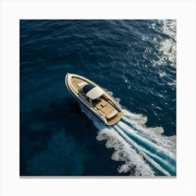 Speedboat In The Ocean Canvas Print