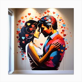 Wall Painting Expressing Love Canvas Print