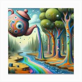 Teapot In The Forest 1 Canvas Print