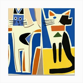 Cats On A Chair Canvas Print