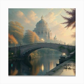 Bridge Across The Canal, By Charles Dyson In Year 2024 Canvas Print