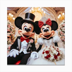 Mickey And Minnie'S Wedding Canvas Print