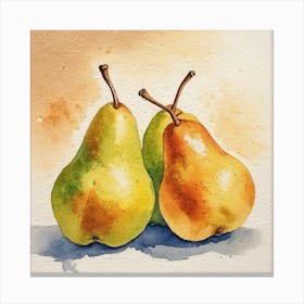 Watercolor Pears Canvas Print