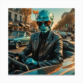 An Alien In A Mustang Canvas Print