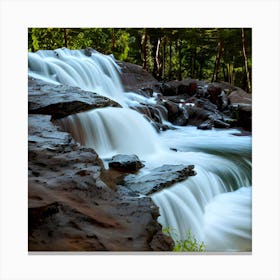 Waterfalls In The Forest 1 Canvas Print