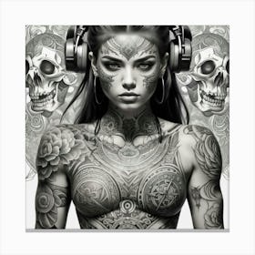 Tattooed Woman Canvas Print