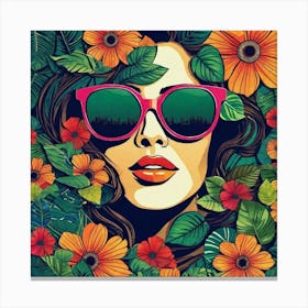 Girl In Sunglasses Canvas Print