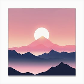 Sunset Over Mountains 1 Canvas Print