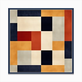 Abstract Geometric Nostalgia: Mid Century Squares Patterns Canvas Print