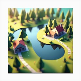 Low Poly Landscape 15 Canvas Print