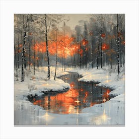 Winter Sunset Canvas Print