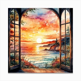 Sunset Through The Window 1 Canvas Print