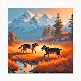 Dogs In The Mountains Canvas Print