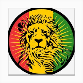 Rasta Lion Lionhead Canvas Print
