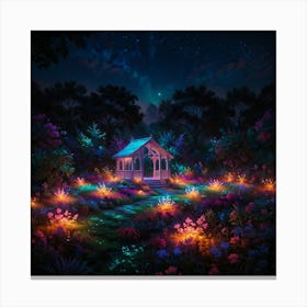 Garden At Night 1 Canvas Print