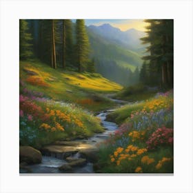 Stream In the Mountains Canvas Print