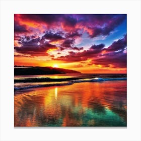 Sunset On The Beach 168 Canvas Print