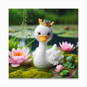 Amigurumi, Swan 3 Canvas Print