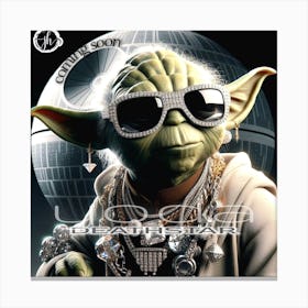 Yoda Deathstar Canvas Print