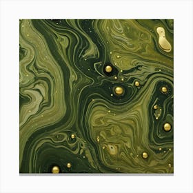 olive gold abstract wave art 24 Canvas Print