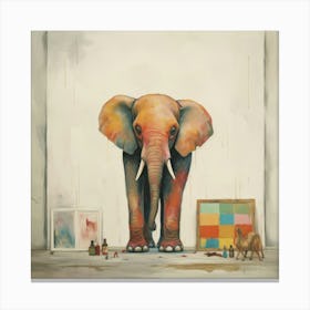 Elephant In A Room Canvas Print