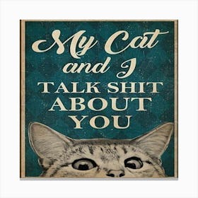 funny black cat Canvas Print