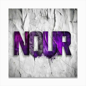 Nour Text On Cracked Wall Canvas Print