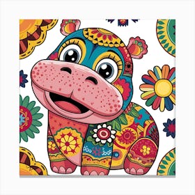 Hippi Hippo Canvas Print