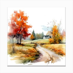 Watercolor Of Autumn 5 Canvas Print