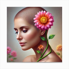 Portrait Of A Woman With Cancer Canvas Print